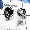 Black Onyx D - SSE838-Natural Cabochon Gemstones Handmade Fashion Stud Earrings 925 Sterling Silver
