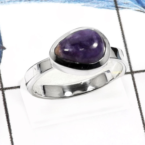 Charoite C - RSS834-Stunning Fashionable Light Weight Handmade Rings 925 Sterling Silver Charoite C - RSS834-Stunning Fashionable Light Weight Handmade Rings 925 Sterling Silver