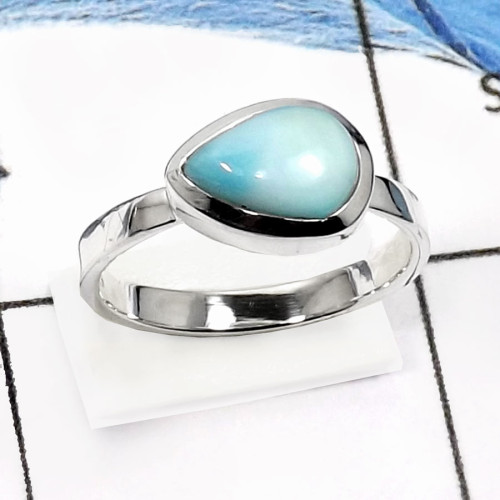 Larimar Cab O - RSS833-Gorgeous Colorful Gemstones Wholesale Small Rings 925 Sterling Silver Larimar Cab O - RSS833-Gorgeous Colorful Gemstones Wholesale Small Rings 925 Sterling Silver