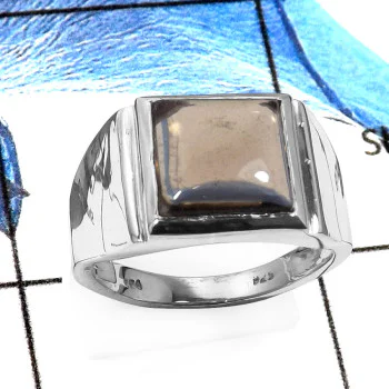 Smokey Cab C - RSS832-Natural Cabochon Gemstones Handmade Wedding Rings 925 Sterling Silver Smokey Cab C - RSS832-Natural Cabochon Gemstones Handmade Wedding Rings 925 Sterling Silver