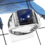 Lapis Lazuli E - RSS832-Natural Cabochon Gemstones Handmade Wedding Rings 925 Sterling Silver