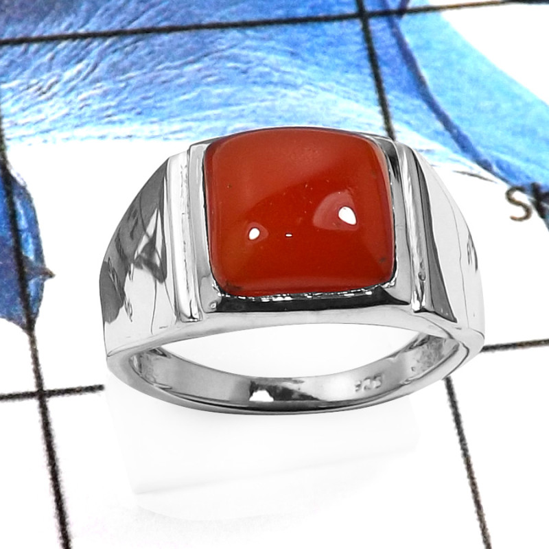 Carnelian Cab O - RSS832-Natural Cabochon Gemstones Handmade Wedding Rings 925 Sterling Silver Carnelian Cab O - RSS832-Natural Cabochon Gemstones Handmade Wedding Rings 925 Sterling Silver