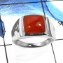 Carnelian Cab O - RSS832-Natural Cabochon Gemstones Handmade Wedding Rings 925 Sterling Silver