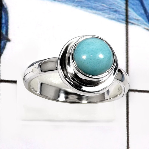 Larimar Cab E - RSS831-Beautiful Party Wear Fashionable Small Rings 925 Sterling Silver