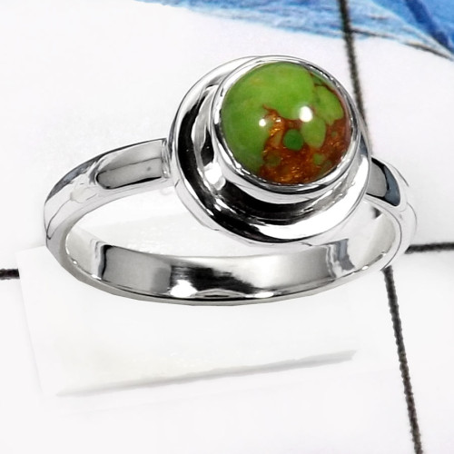 Green Turquoise F - RSS831-Beautiful Party Wear Fashionable Small Rings 925 Sterling Silver