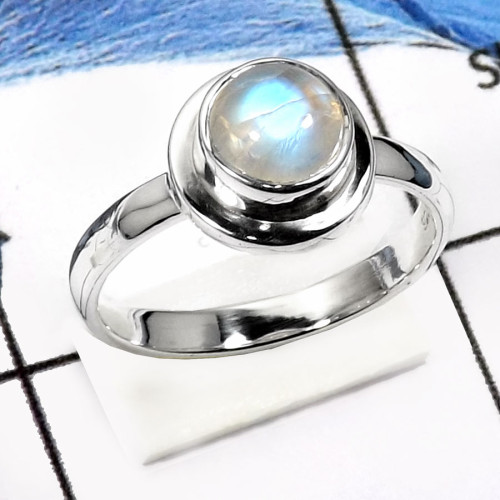 Rainbow Moonstone O - RSS831-Beautiful Party Wear Fashionable Small Rings 925 Sterling Silver