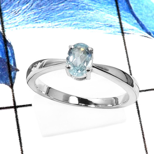 Blue Topaz A - RSS830-Classic Cut Gemstones Fashion Casting Rings 925 Sterling Silver