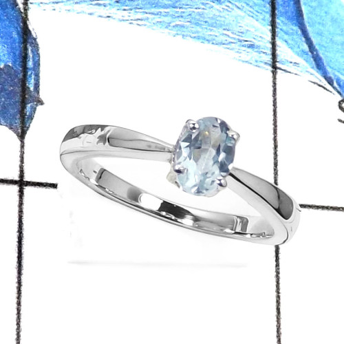 Blue Topaz D - RSS830-Classic Cut Gemstones Fashion Casting Rings 925 Sterling Silver