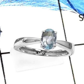 Blue Topaz G - RSS830-Classic Cut Gemstones Fashion Casting Rings 925 Sterling Silver Blue Topaz G - RSS830-Classic Cut Gemstones Fashion Casting Rings 925 Sterling Silver