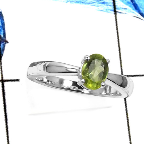 Peridot H - RSS830-Classic Cut Gemstones Fashion Casting Rings 925 Sterling Silver
