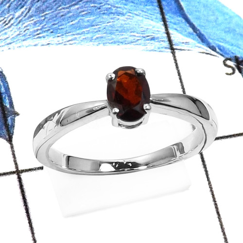 Garnet Cut O - RSS830-Classic Cut Gemstones Fashion Casting Rings 925 Sterling Silver