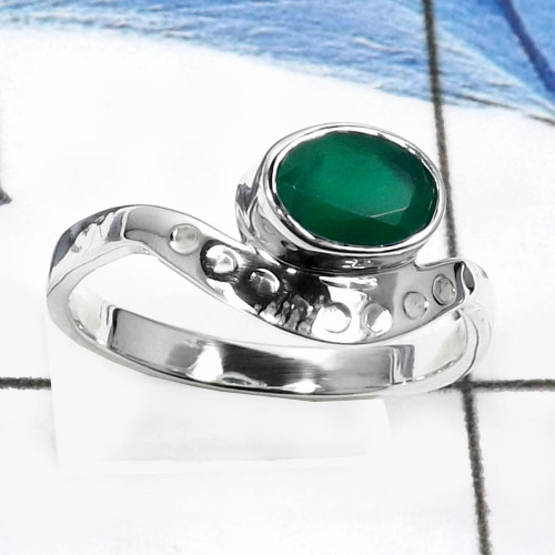 Green Onyx Cut E - RSS826-Amazing Cab & Cut Handmade For Girl's Rings 925 Sterling Silver Green Onyx Cut E - RSS826-Amazing Cab & Cut Handmade For Girl's Rings 925 Sterling Silver