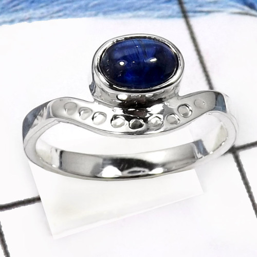 Blue Kyanite O - RSS826-Amazing Cab & Cut Handmade For Girl's Rings 925 Sterling Silver Blue Kyanite O - RSS826-Amazing Cab & Cut Handmade For Girl's Rings 925 Sterling Silver