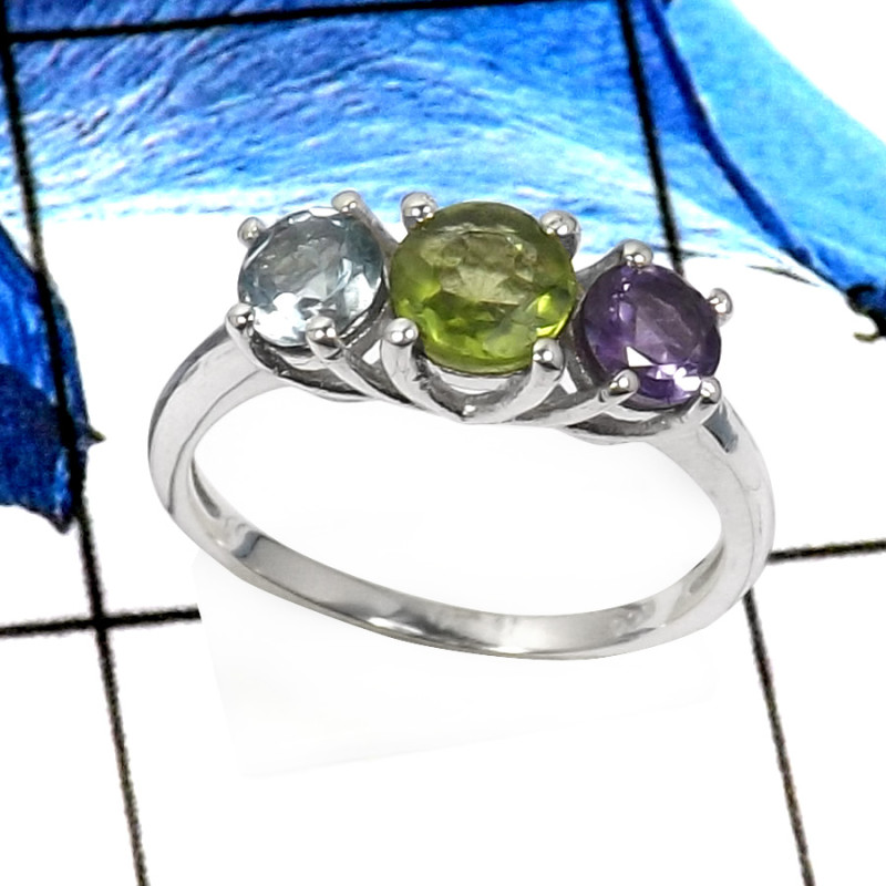 Peridot,Blue Topaz & Amethyst D - RSS823-Pretty Look Cut Gemstone Designer Wholesale Rings 925 Sterling Silver Peridot,Blue Topaz & Amethyst D - RSS823-Pretty Look Cut Gemstone Designer Wholesale Rings 925 Sterling Silver