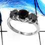 Hematite & Black Onyx Cut F - RSS823-Pretty Look Cut Gemstone Designer Wholesale Rings 925 Sterling Silver