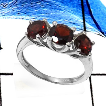 Garnet Cut H - RSS823-Pretty Look Cut Gemstone Designer Wholesale Rings 925 Sterling Silver