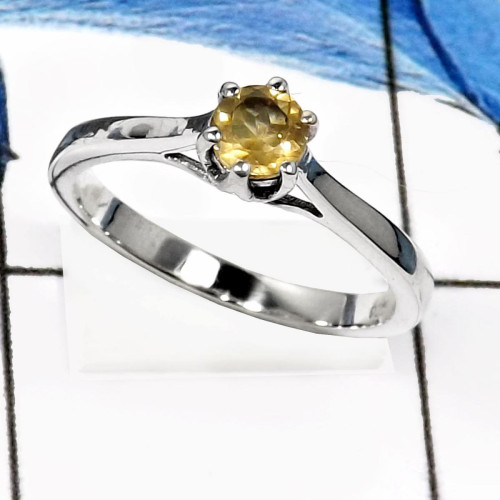 Citrine Cut F - RSS821-Classic Cut Gemstones Handmade Fashion Rings 925 Sterling Silver