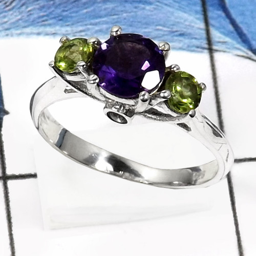 Peridot & Amethyst Cut E - RSS815-Exclusive New Design Fashionable Rings 925 Sterling Silver Peridot & Amethyst Cut E - RSS815-Exclusive New Design Fashionable Rings 925 Sterling Silver