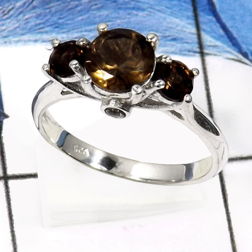 Smokey Cut F - RSS815-Exclusive New Design Fashionable Rings 925 Sterling Silver