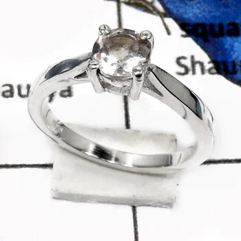 Crystal Quartz E - RSS814-Classic Cut Gemstones Handmade Light Weight Rings 925 Sterling Silver Crystal Quartz E - RSS814-Classic Cut Gemstones Handmade Light Weight Rings 925 Sterling Silver