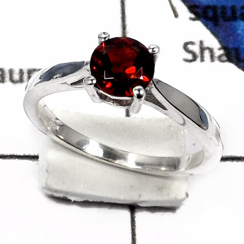 Garnet Cut L - RSS813-Natural Cut Gemstone Colorful Designer Rings 925 Sterling Silver