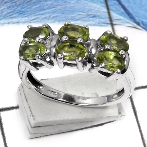 Peridot C - RSS811-Latest New Design Cut Gemstones Wholesale Rings 925 Sterling Silver