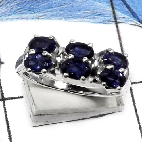 Iolite Cut G - RSS811-Latest New Design Cut Gemstones Wholesale Rings 925 Sterling Silver
