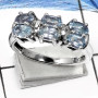 Blue Topaz I - RSS811-Latest New Design Cut Gemstones Wholesale Rings 925 Sterling Silver