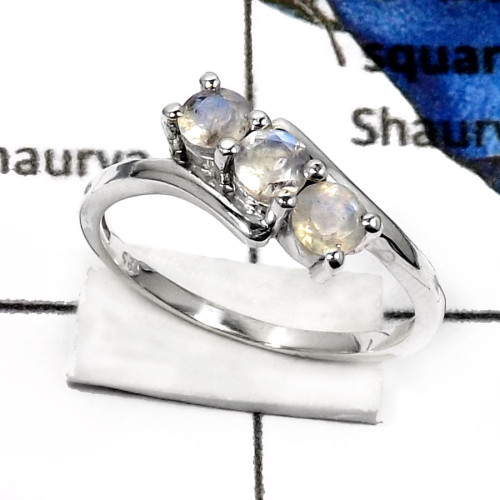 Rainbow Moonstone Cut D - RSS810-Eye Catching Cut Gemstone Weddings Rings 925 Sterling Silver Rainbow Moonstone Cut D - RSS810-Eye Catching Cut Gemstone Weddings Rings 925 Sterling Silver