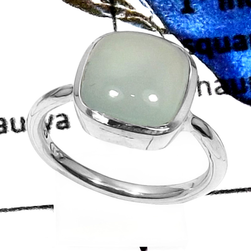 Aqua Chalcedony Cab A - RSS809-GORGEOUS NATURAL DESIGNER RINGS 925 STERLING SILVER Aqua Chalcedony Cab A - RSS809-GORGEOUS NATURAL DESIGNER RINGS 925 STERLING SILVER
