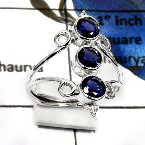 Iolite Cut A - RSS808-Latest New Design Handmade Rings 925 Sterling Silver