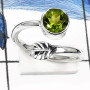 Peridot O - SDR520-7x7 Round Cut Gemstones Designer Wholesale Rings 925 Sterling Silver
