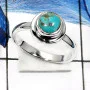 Blue Turquoise D - PSR738-Natural Gemstones Light Weight Plain Rings 925 Sterling Silver
