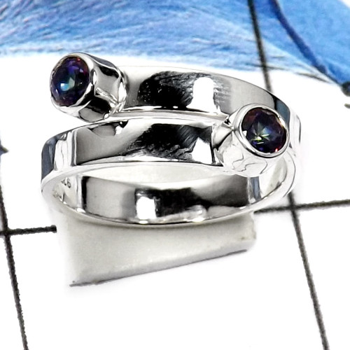 Mystic Quartz A - RSS806-Fabulous Cut Gemstones Handmade Designer Rings 925 Sterling Silver