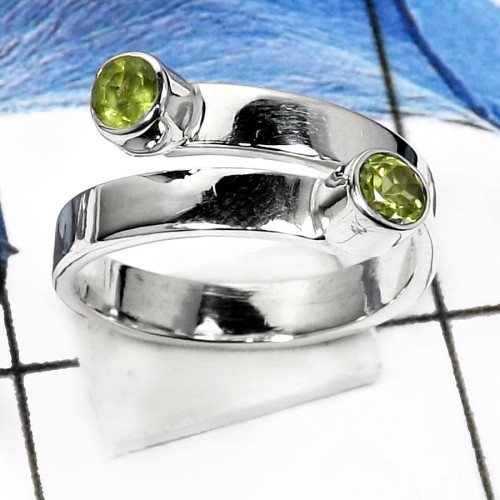 Peridot E - RSS806-Fabulous Cut Gemstones Handmade Designer Rings 925 Sterling Silver