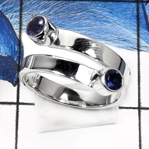Iolite Cut F - RSS806-Fabulous Cut Gemstones Handmade Designer Rings 925 Sterling Silver