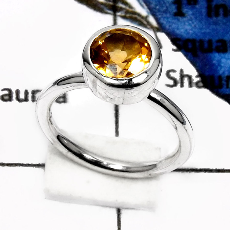Citrine Cut F - PSR737-Classic Cut Gemstones Light Weight Rings 925 Sterling Silver Citrine Cut F - PSR737-Classic Cut Gemstones Light Weight Rings 925 Sterling Silver