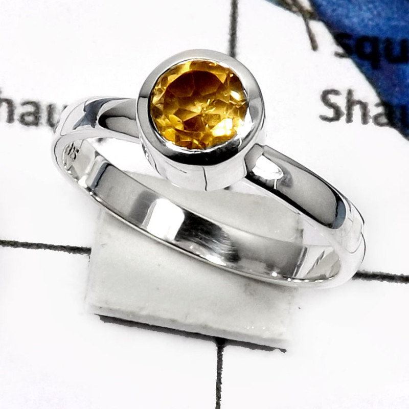 Citrine Cut O - PSR737-Classic Cut Gemstones Light Weight Rings 925 Sterling Silver Citrine Cut O - PSR737-Classic Cut Gemstones Light Weight Rings 925 Sterling Silver