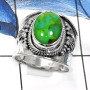 Green Turquoise I - SDR517-Amazing Party Look Handmade Fashion Rings 925 Sterling Silver