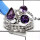 Amethyst Cut E - RSS801-Natural Cut Gemstones Designer Rings 925 Sterling Silver
