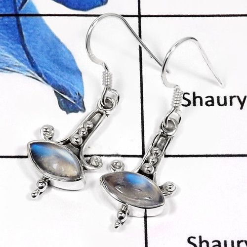 Rainbow Moonstone E - SDE574-Glorious New Design Handmade Light Weight Earrings 925 Sterling Silver Rainbow Moonstone E - SDE574-Glorious New Design Handmade Light Weight Earrings 925 Sterling Silver