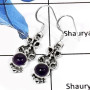 Amethyst Cab B - SDE571-Elegant Party Look Designer Earrings 925 Sterling Silver