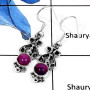 Purple Turquoise E - SDE571-Elegant Party Look Designer Earrings 925 Sterling Silver