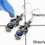 Labradorite Cab O - SDE571-Elegant Party Look Designer Earrings 925 Sterling Silver