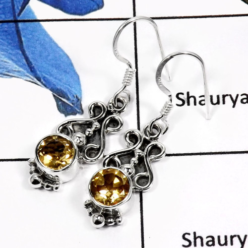 Citrine Cut B - SDE570-Exclusive Cut Gemstones Light Weight Earrings 925 Sterling Silver Citrine Cut B - SDE570-Exclusive Cut Gemstones Light Weight Earrings 925 Sterling Silver