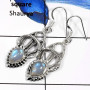 Rainbow Moonstone G - SDE569-Eye Catching Colorful Gemstones Designer Earrings 925 Sterling Silver