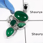 Green Onyx J - SSP760-Beautiful New Design Cut & Cab Designer Pendants 925 Sterling Silver