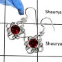 Garnet Cut B - SDE555-Stunning Cut Gemstone Designer Wholesale Earrings 925 Sterling Silver