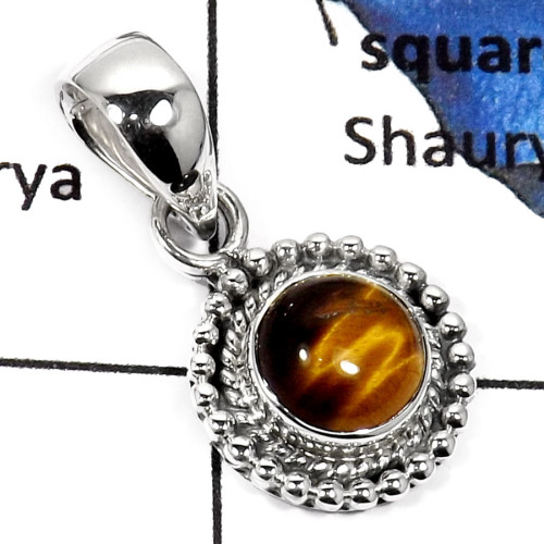 Tiger Eye E - SD415-Exclusive Cabochon Gemstone Designer Light Weight Pendants 925 Sterling Silver Tiger Eye E - SD415-Exclusive Cabochon Gemstone Designer Light Weight Pendants 925 Sterling Silver
