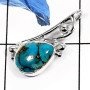 Blue Copper Turquoise E - SSP754-Amazing Latest Design Handmade Girl's Pendants 925 Sterling Silver